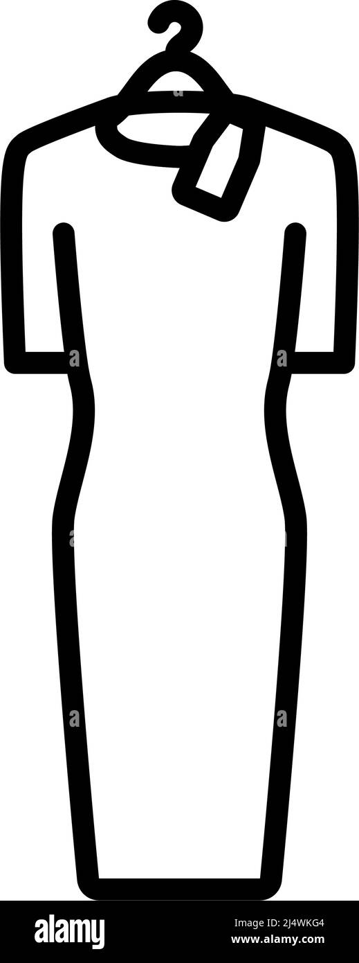 Habillez-vous sur le crochet avec l'icône étiquette de vente. Contour en gras avec largeur de contour modifiable. Illustration vectorielle. Illustration de Vecteur