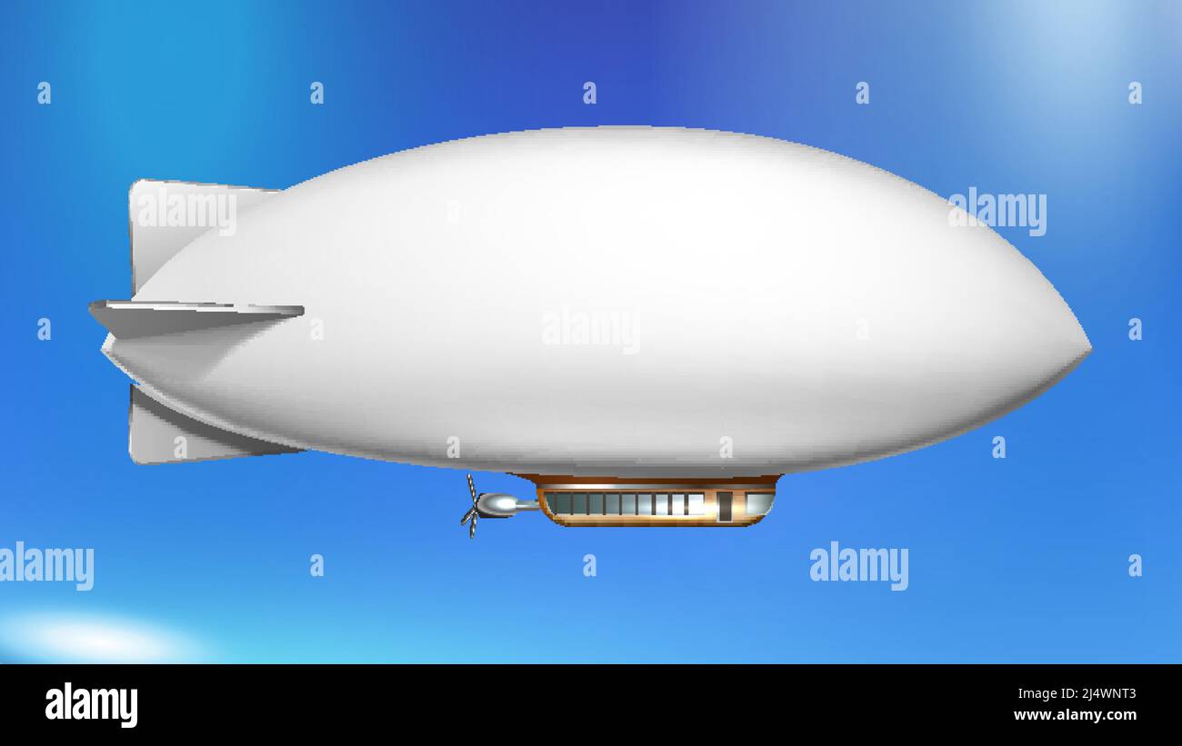 Vecteur de transport aérien vide du navire à hélium Illustration de Vecteur