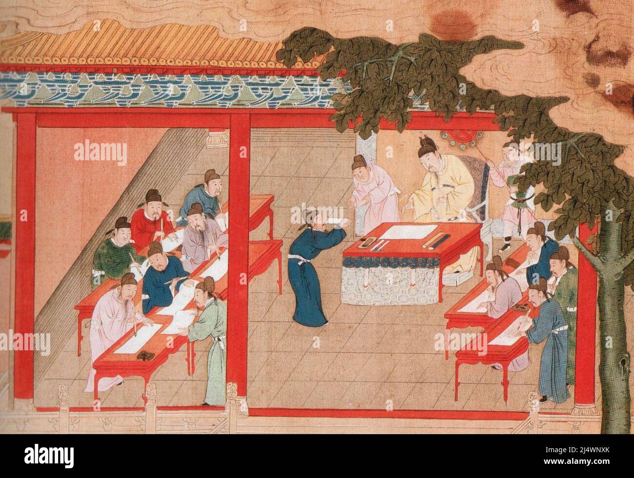 Examen du palais, dans la dynastie Song, peint dans la dynastie Ming. Banque D'Images
