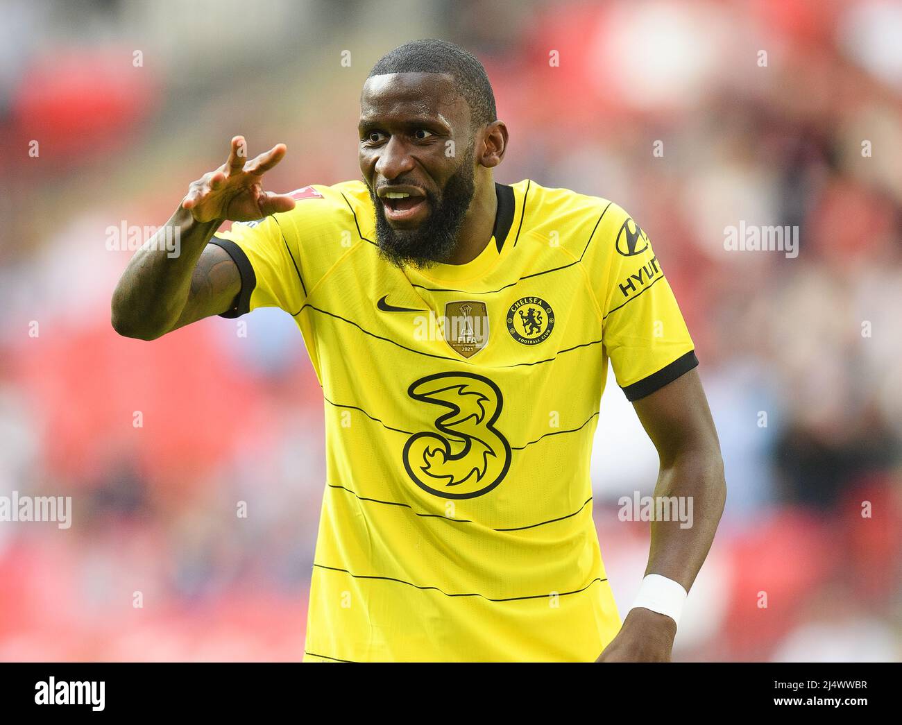 Londres, Royaume-Uni. 17th avril 2022. 17 avril 2022 - Chelsea v Crystal Palace - Emirates FA Cup - demi-finale - Wembley Stadium Antonio Rudiger pendant la demi-finale de la FA Cup contre Crystal Palace. Crédit photo : crédit: Mark pain/Alamy Live News Banque D'Images