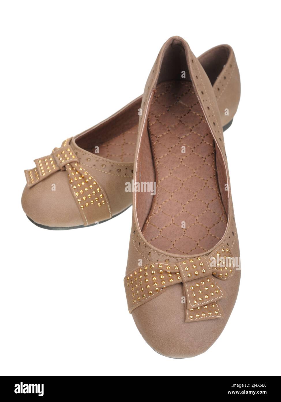 Paire de chaussures d'été légères pour femme, isolées sur fond blanc Banque D'Images