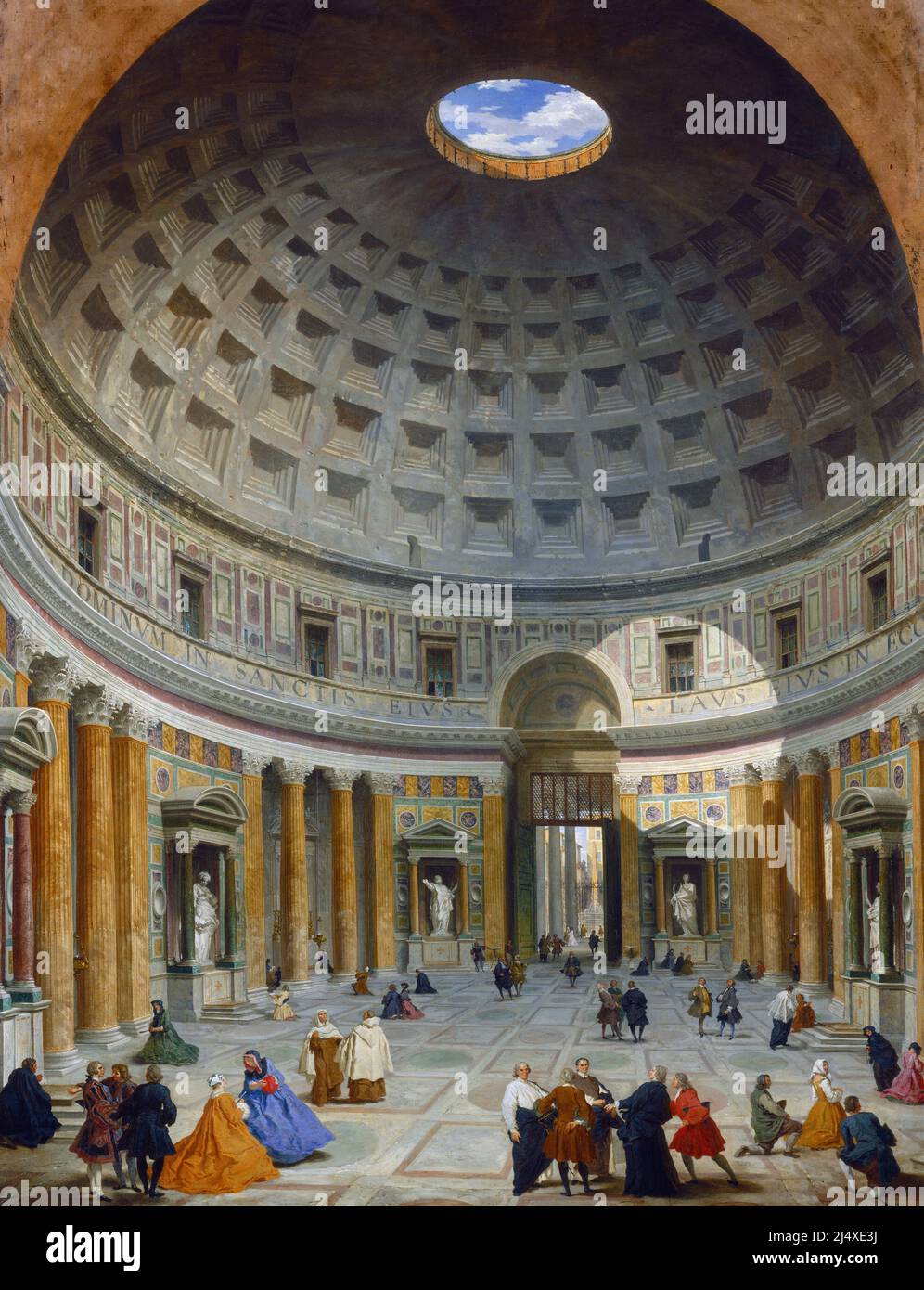 Artiste: Giovanni Paolo Panini (1691-1765) titre: Intérieur du Panthéon, Rome, ca. 1734 Banque D'Images