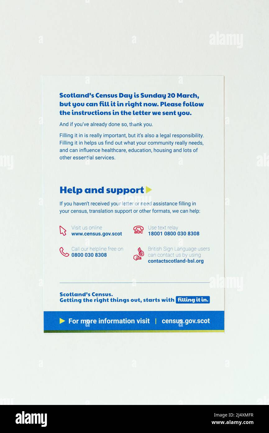 Scotland Census 2022 tracts, Scotland, UK, Europe Banque D'Images