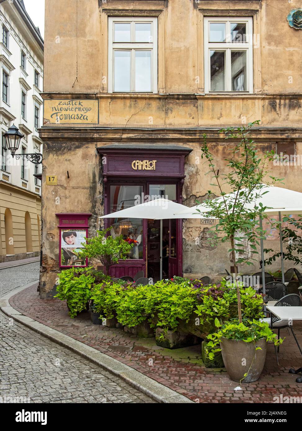 Loch Camelot café, vieille ville de Cracovie, Pologne Banque D'Images