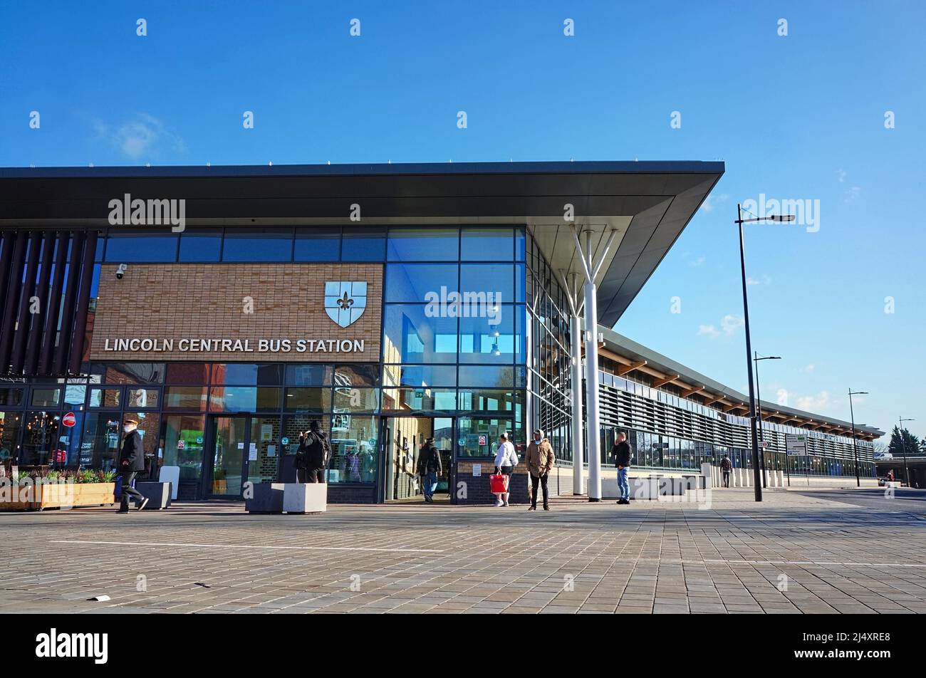 Gare routière de Lincoln Central qui a ouvert en 2018 dans le cadre du Hub de transport moderne à Lincoln. Lincolnshire, Banque D'Images