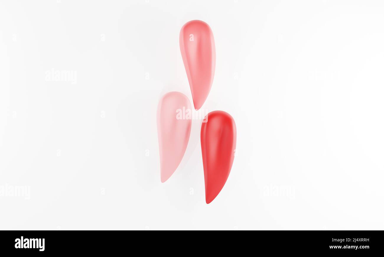 3d rendu. nuance de rouge à lèvres cosmétique. 3d illustration verticale Banque D'Images