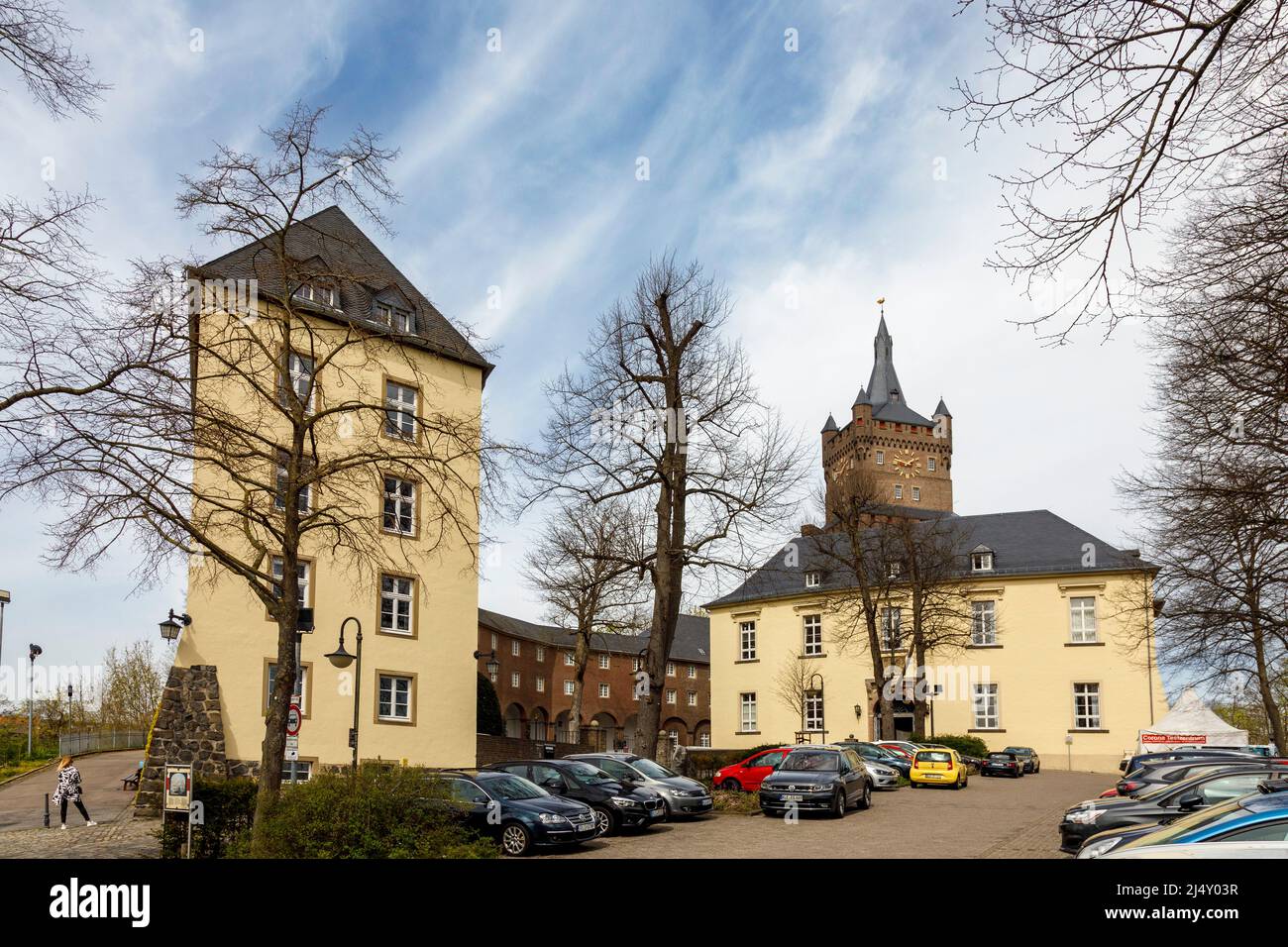 Schwanenburg sur le Schloßberg à Kleve, à la fois un musée et un tribunal régional et de district Banque D'Images