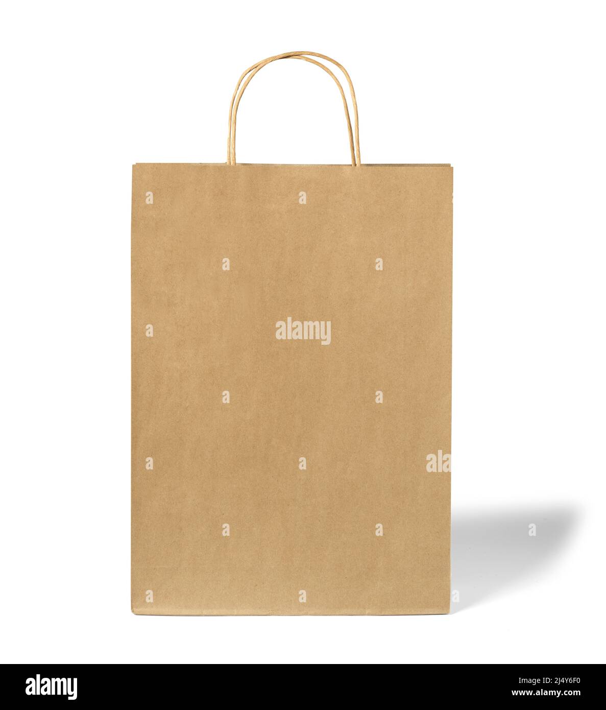 sac papier isolé paquet brun blanc shopping papier sac détail vente magasin boutique cadeaux design Banque D'Images