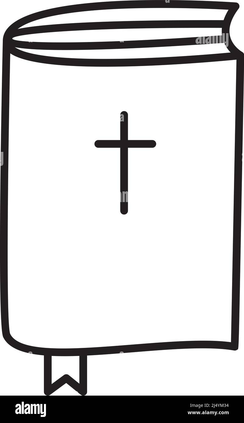 Sainte bible avec Croix monoline icône. Signe de style linéaire pour le concept mobile et le web design. Couvrir le vecteur de contour de livre de Bible. Symbole de religion chrétienne Illustration de Vecteur