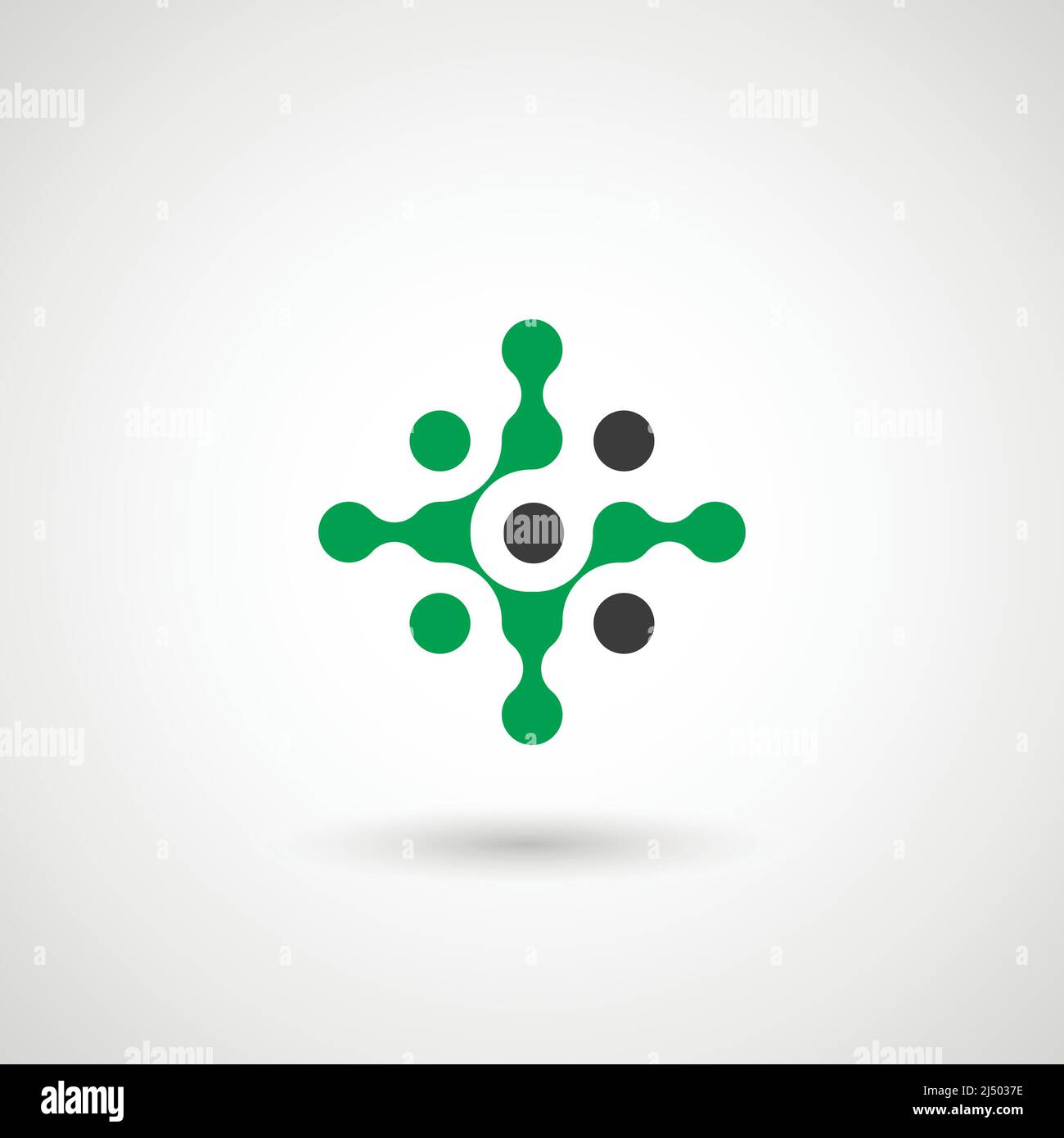 Modèle de conception de logo de cercle isolé vectoriel. Symbole de points abstraits. Icône forme ronde. Illustration de Vecteur