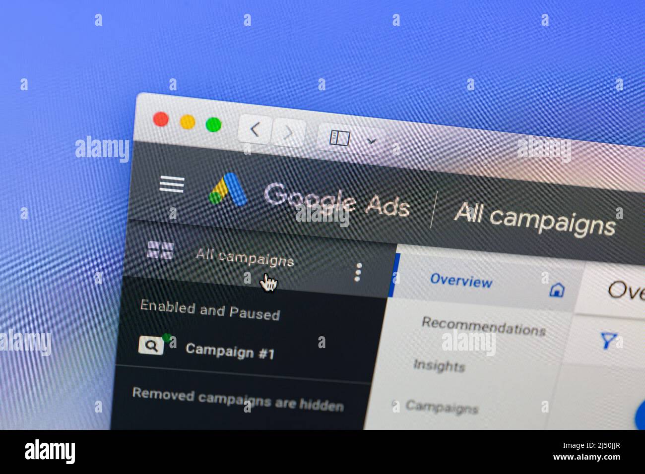 Ostersund, Suède - Mars 27, 2022: Site Internet de Google Ads sur un écran d'ordinateur. Google Ads est un service de publicité en ligne Banque D'Images