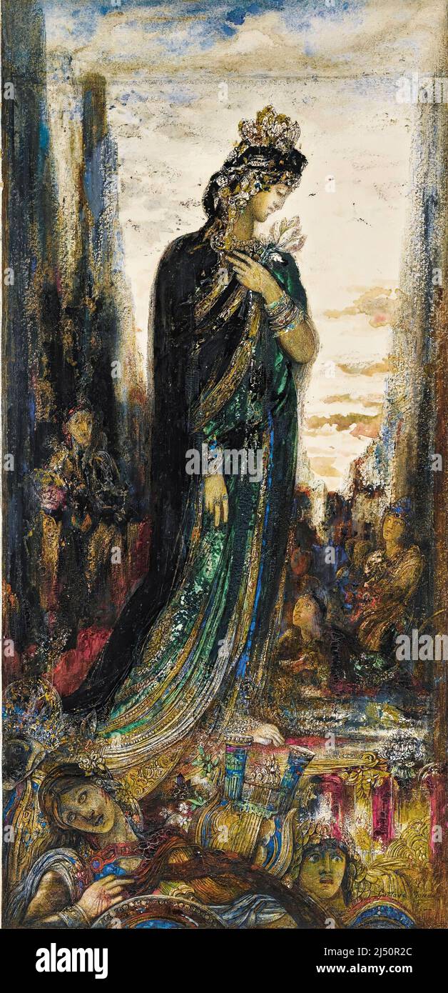 Gustave Moreau, Hélène, (Helen de Troy), peinture à l'aquarelle et à la gouache, vers 1895 Banque D'Images