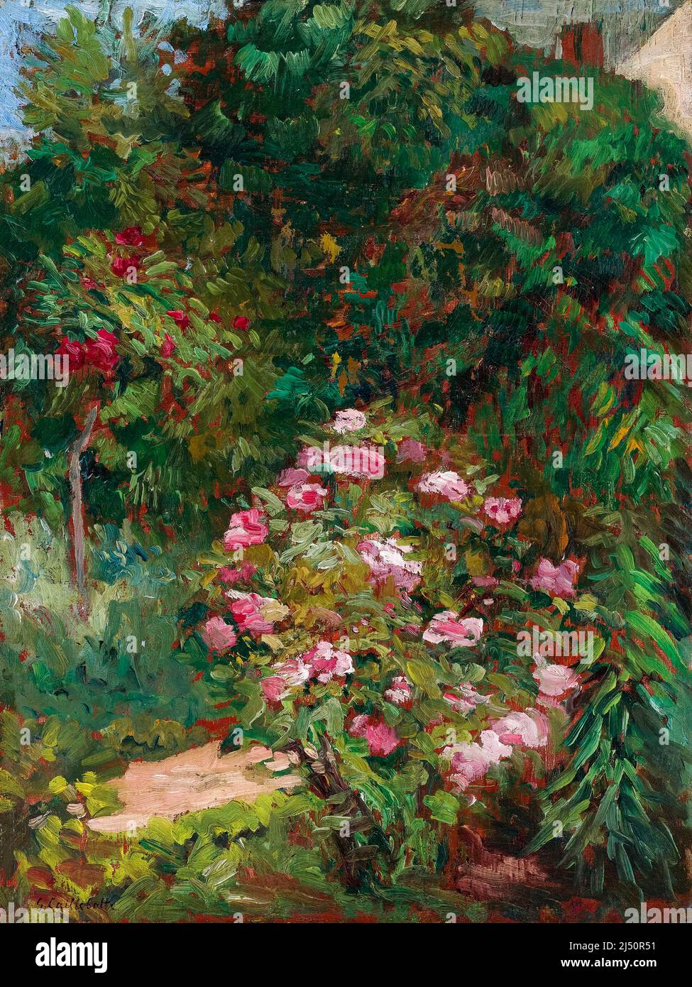 Gustave Caillebotte, massif des fleurs, jardin du petit Gennevilliers, peinture à l'huile sur toile, 1884 Banque D'Images