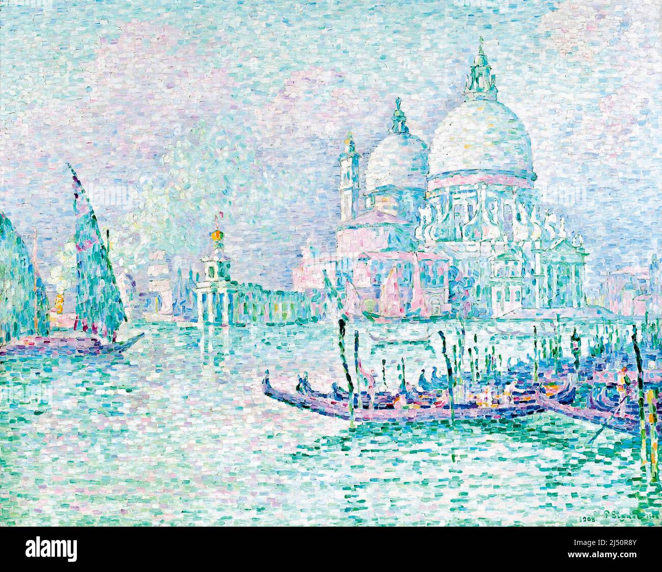 Paul Signac, Venise, le Salute, Vert, peinture à l'huile sur toile, 1908 Banque D'Images