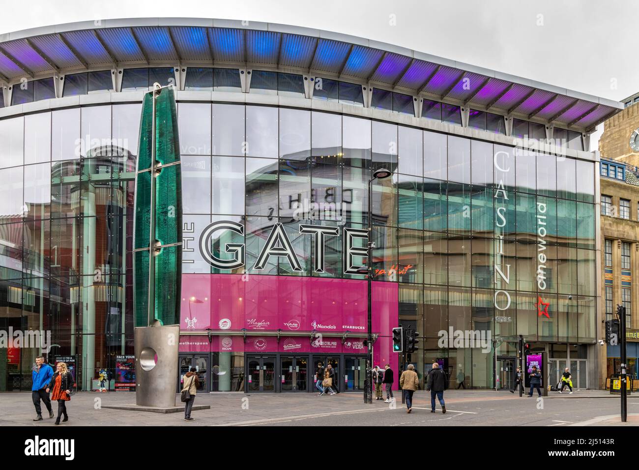 Entrée au centre commercial The Gate, Newcastle upon Tyne, Royaume-Uni Banque D'Images