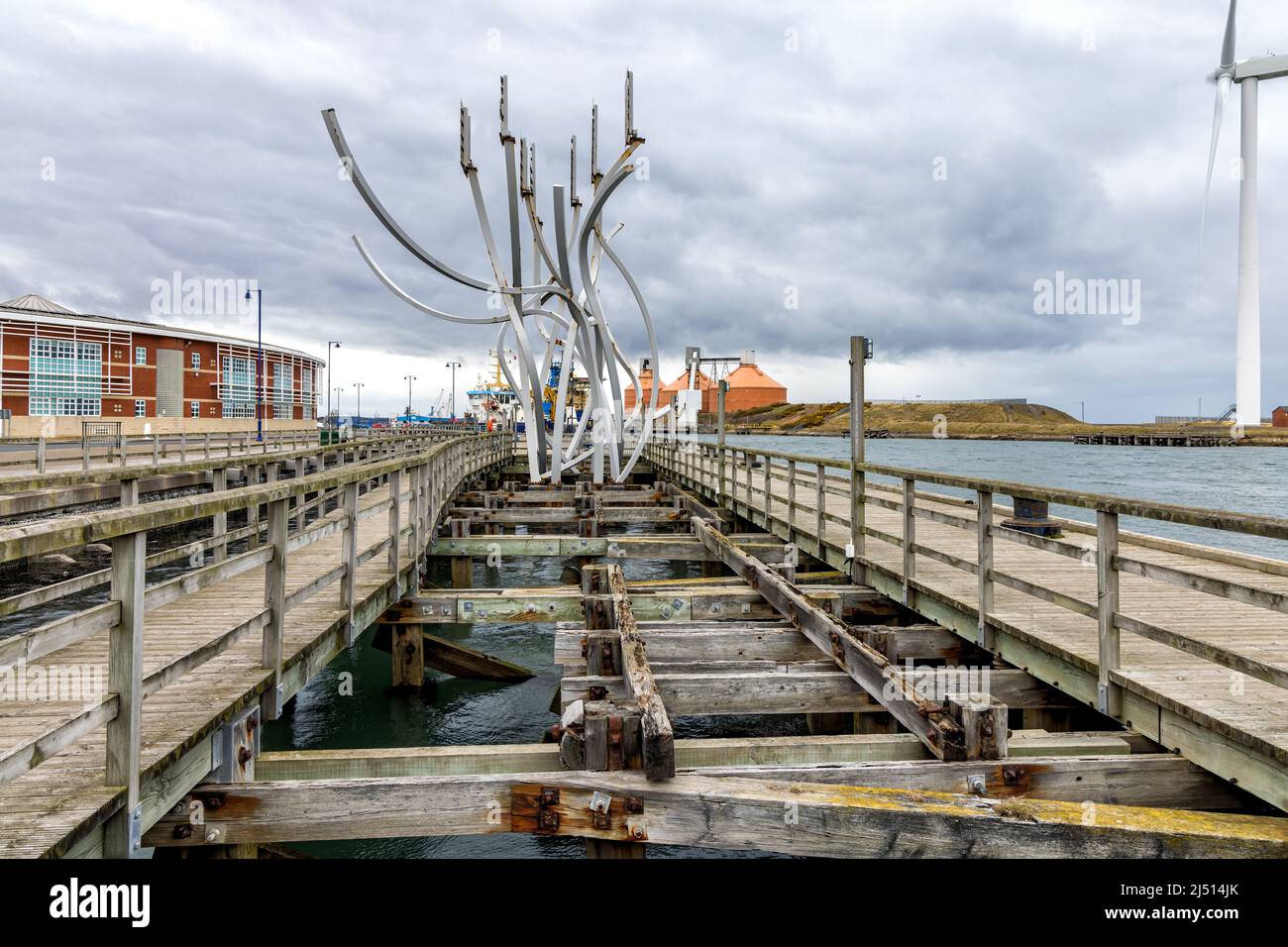 « The Spirit of the Staithes », une sculpture de l'artiste Simon Packard, né à Sunderland, Blyth, Northumberland, Angleterre Banque D'Images