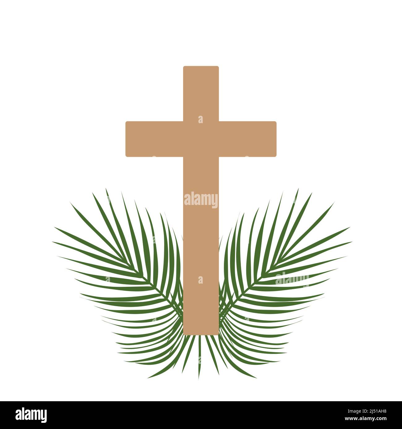 Croisez les branches de la paume. Inspiration de la semaine Sainte. Illustration vectorielle, conception plate Illustration de Vecteur