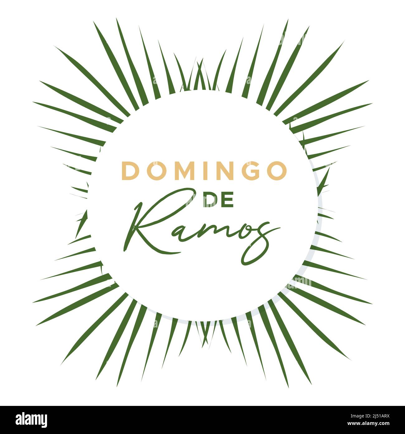 Bannière Palm Sunday en espagnol. Domingo de Ramos. Semaine Sainte. Illustration vectorielle, conception plate Illustration de Vecteur