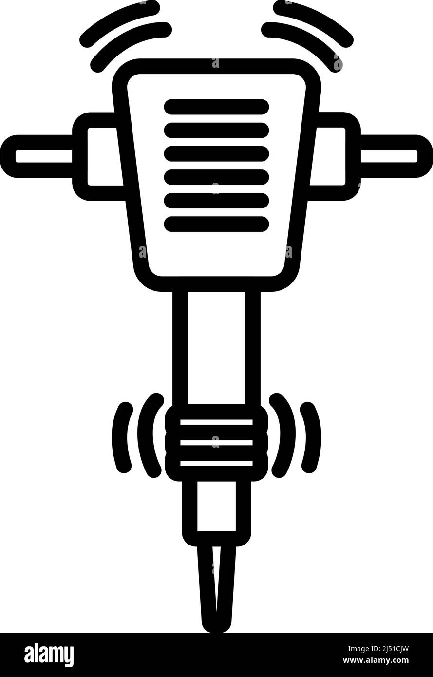 Icône de construction Jackhammer. Contour en gras avec largeur de contour modifiable. Illustration vectorielle. Illustration de Vecteur