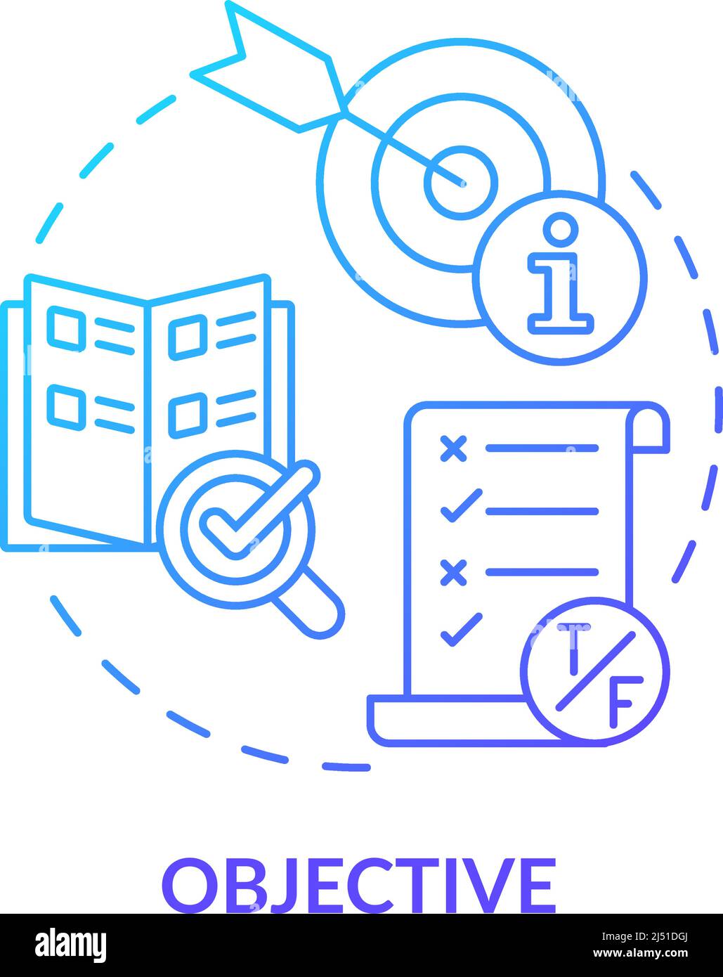 Icône de concept de gradient bleu objectif Illustration de Vecteur