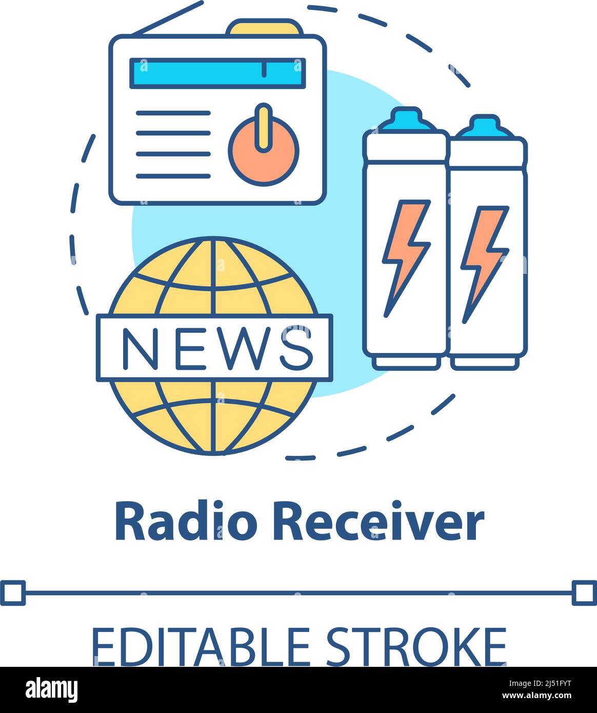 Icône de concept de récepteur radio Illustration de Vecteur