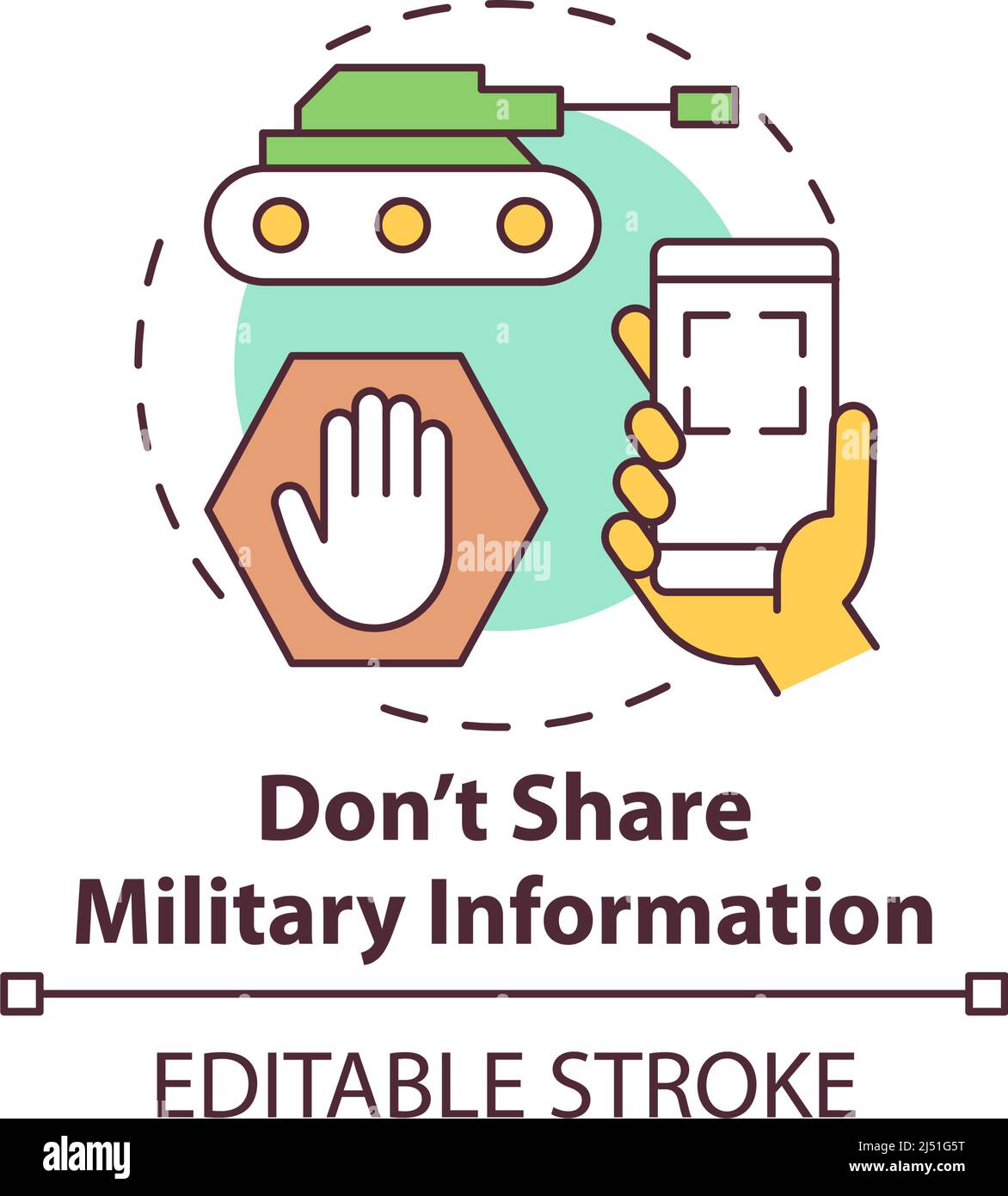 Ne pas partager l'icône de concept d'informations militaires Illustration de Vecteur