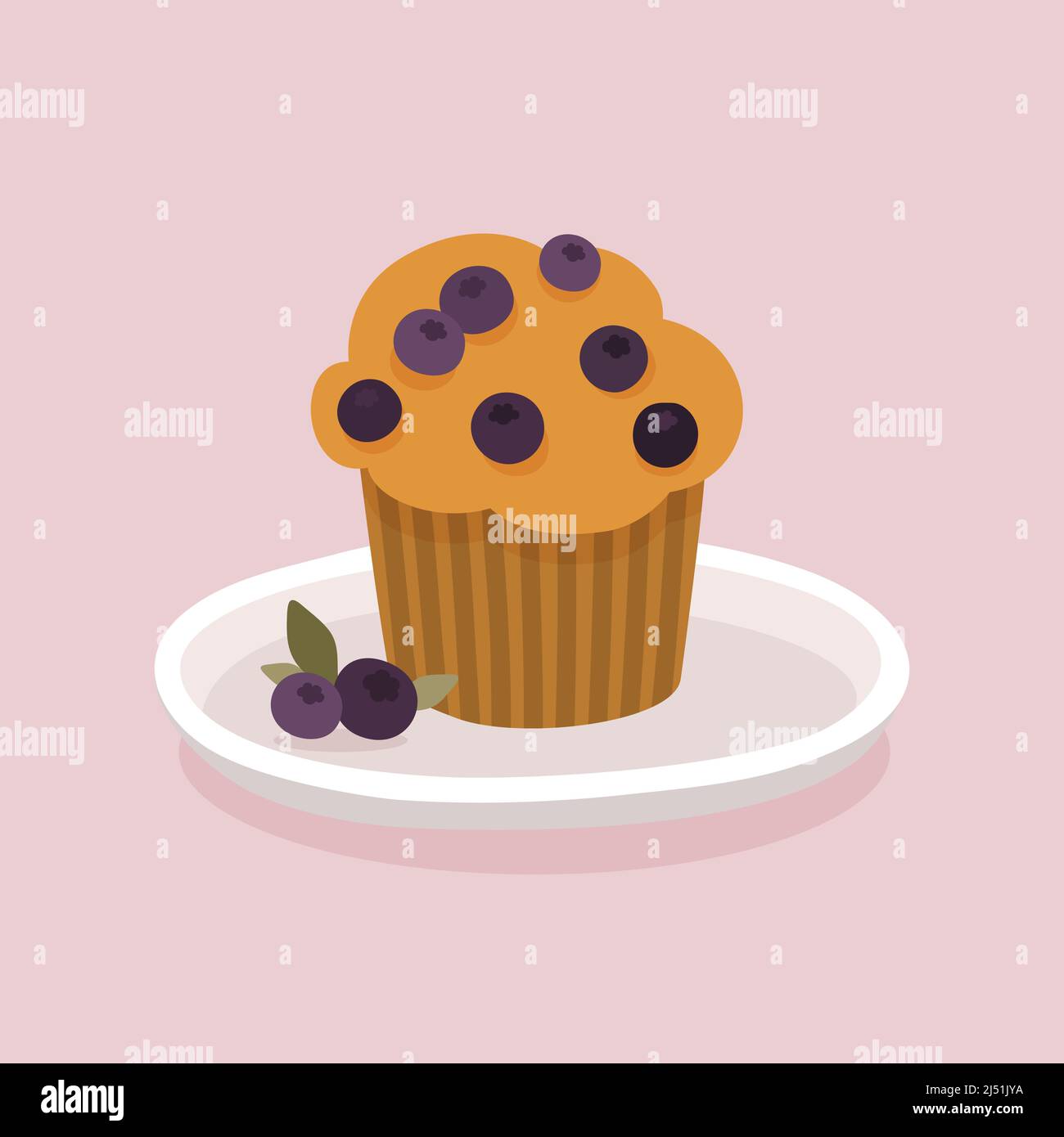 Muffins aux bleuets Illustration de Vecteur