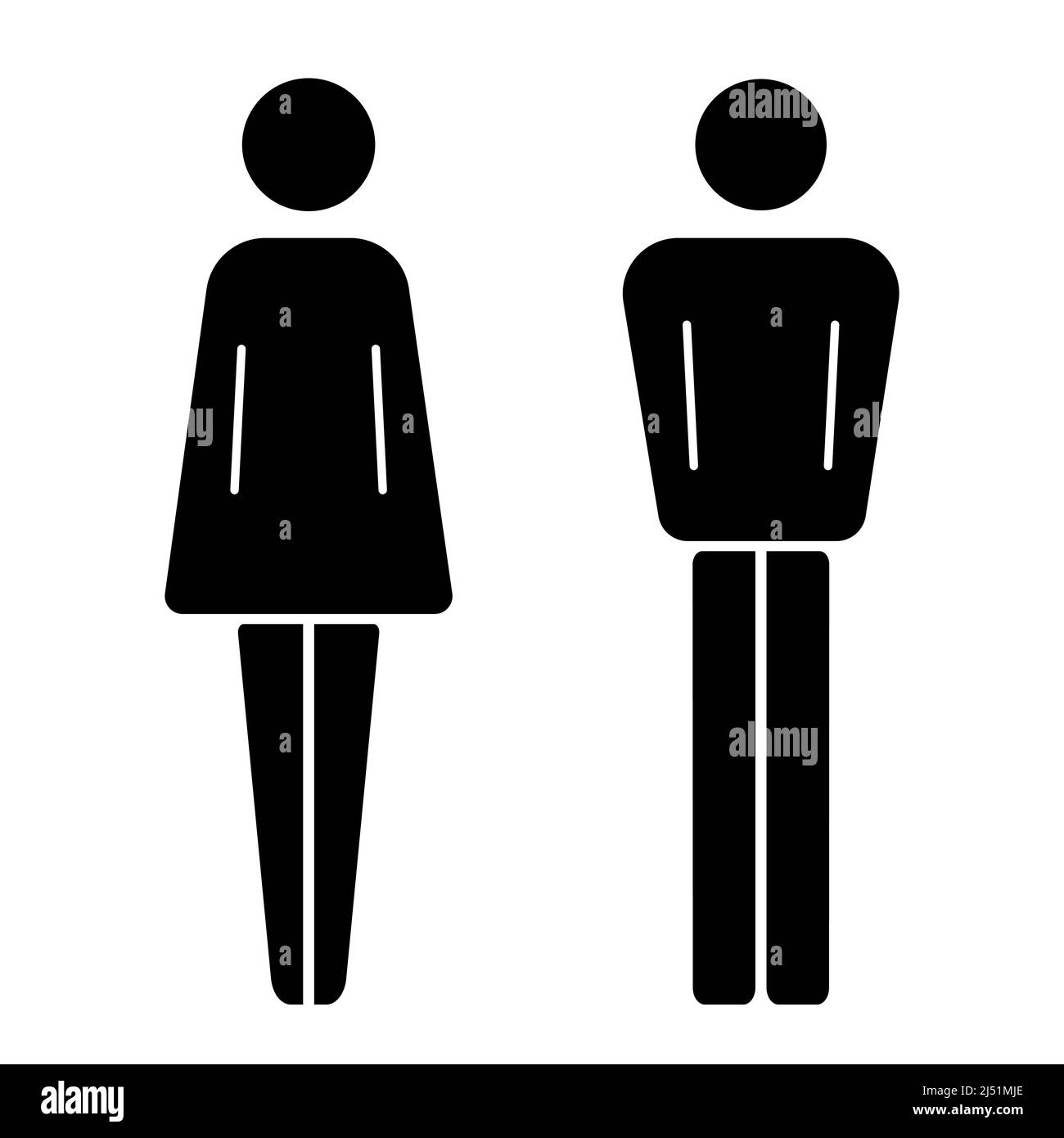 Pictogramme d'icône homme et femme moderne. Panneau de la salle de bains. Illustration vectorielle plate Illustration de Vecteur
