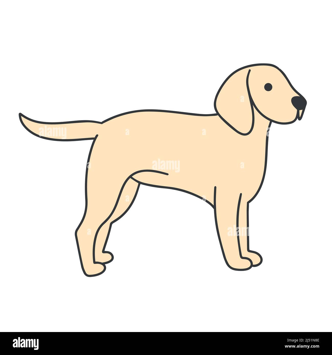 Illustration de l'enlinet vectoriel de la vue latérale du chien debout Illustration de Vecteur