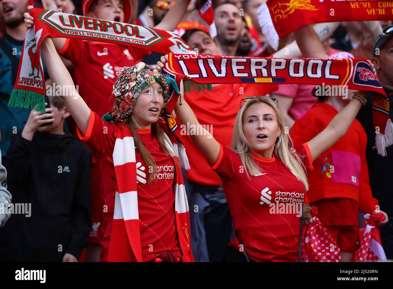 Liverpool fans - Manchester City v Liverpool, The Emirates FA Cup semi final, Wembley Stadium, Londres - 16th avril 2022 usage éditorial exclusif Banque D'Images