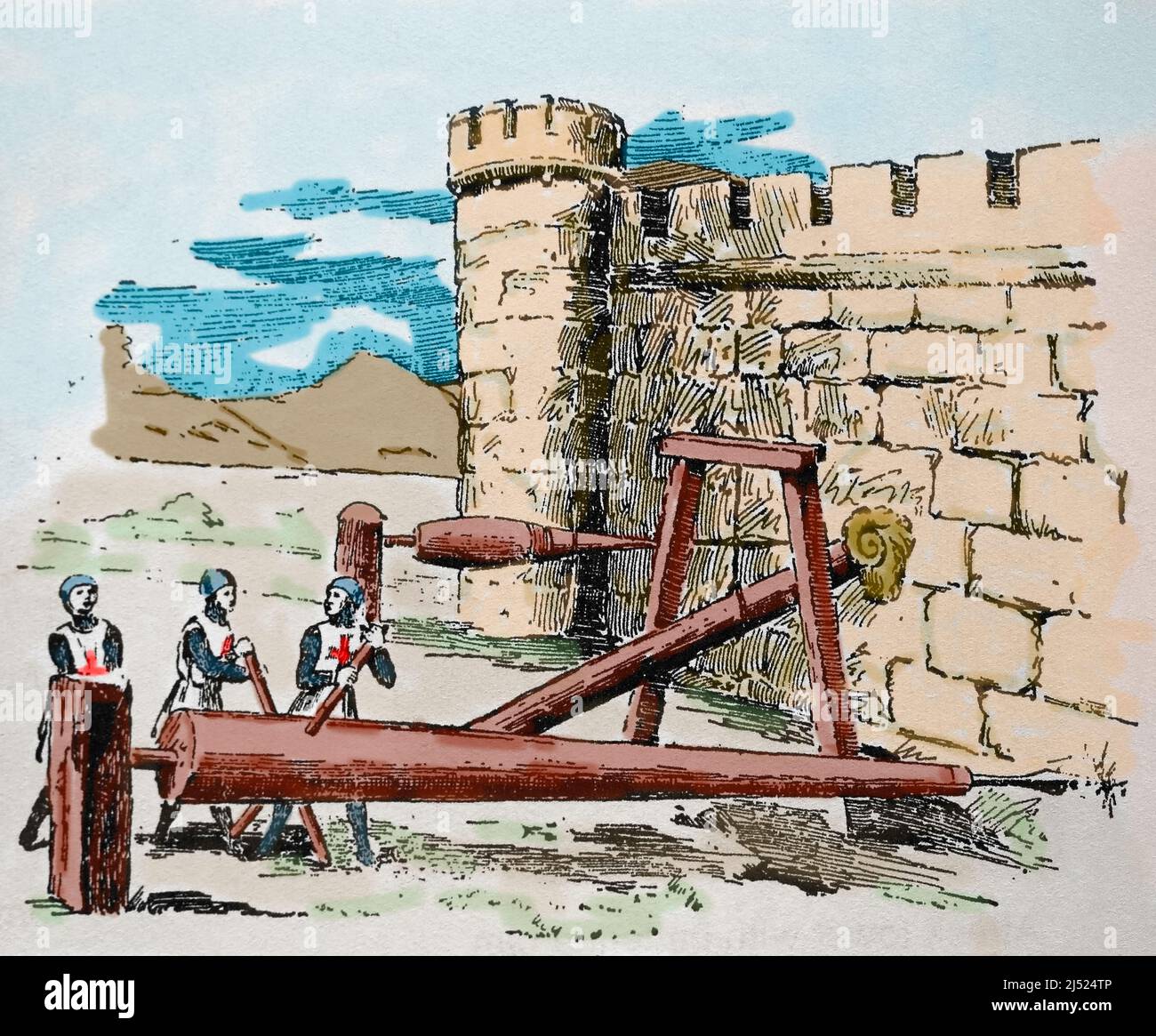 Moyen âge. Croisades. Ramettes de batterie. 11th siècle. Gravure, 19th siècle. Banque D'Images