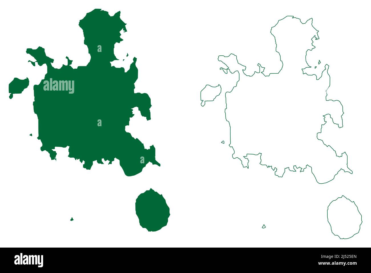Carte de Nosy Be et de l'île de Nosy Komba (République de Madagascar) carte illustration vectorielle, scribble croquis carte de l'île de Nossi-be, Assada ou Nosse Be Illustration de Vecteur
