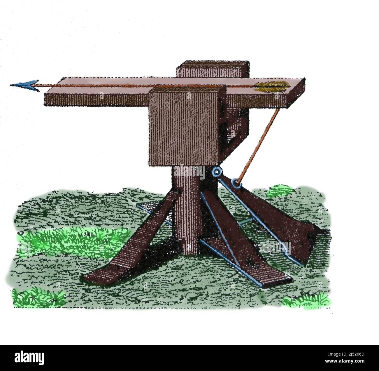 Catapulte. Gravure, 19th siècle. Banque D'Images