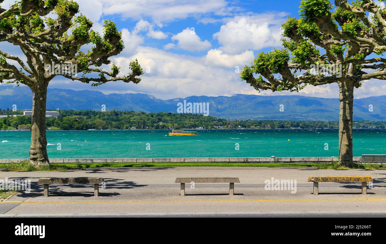 Lac Léman - Lac Léman, Suisse. Banque D'Images