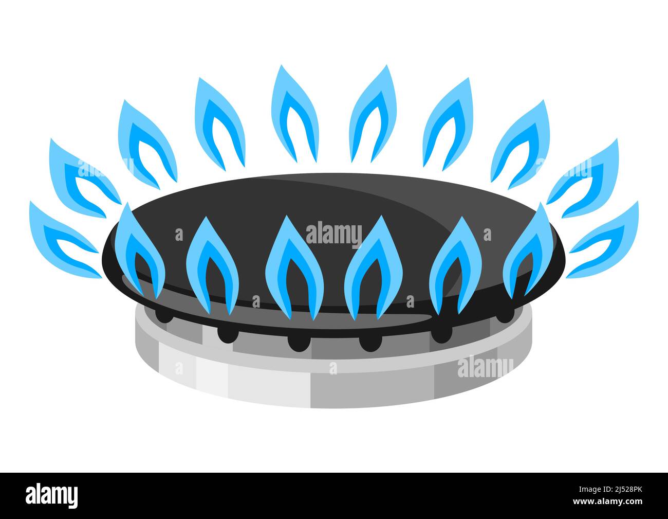 Illustration d'un brûleur à gaz naturel. Image stylisée industrielle et commerciale. Illustration de Vecteur