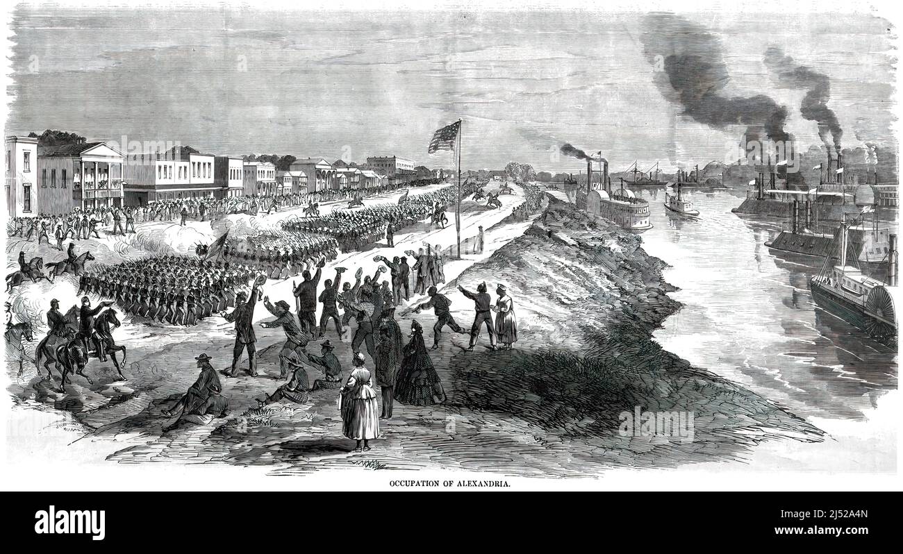 Occupation de l'Union d'Alexandrie, Virginie, dans la guerre civile américaine. illustration du siècle 19th. Banque D'Images