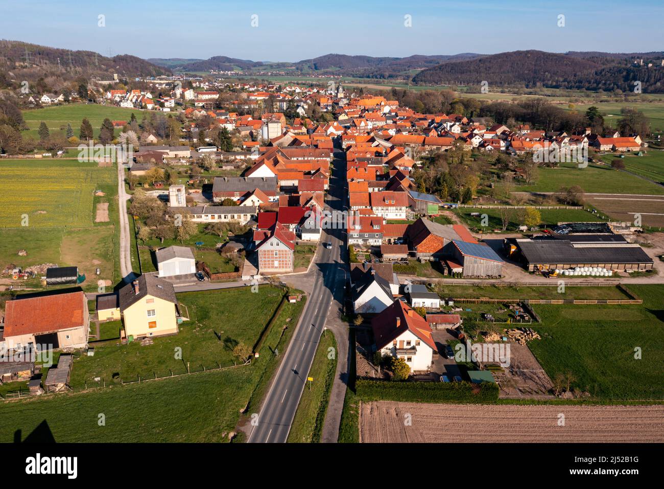 Le village de Herleshausen à Hesse Banque D'Images