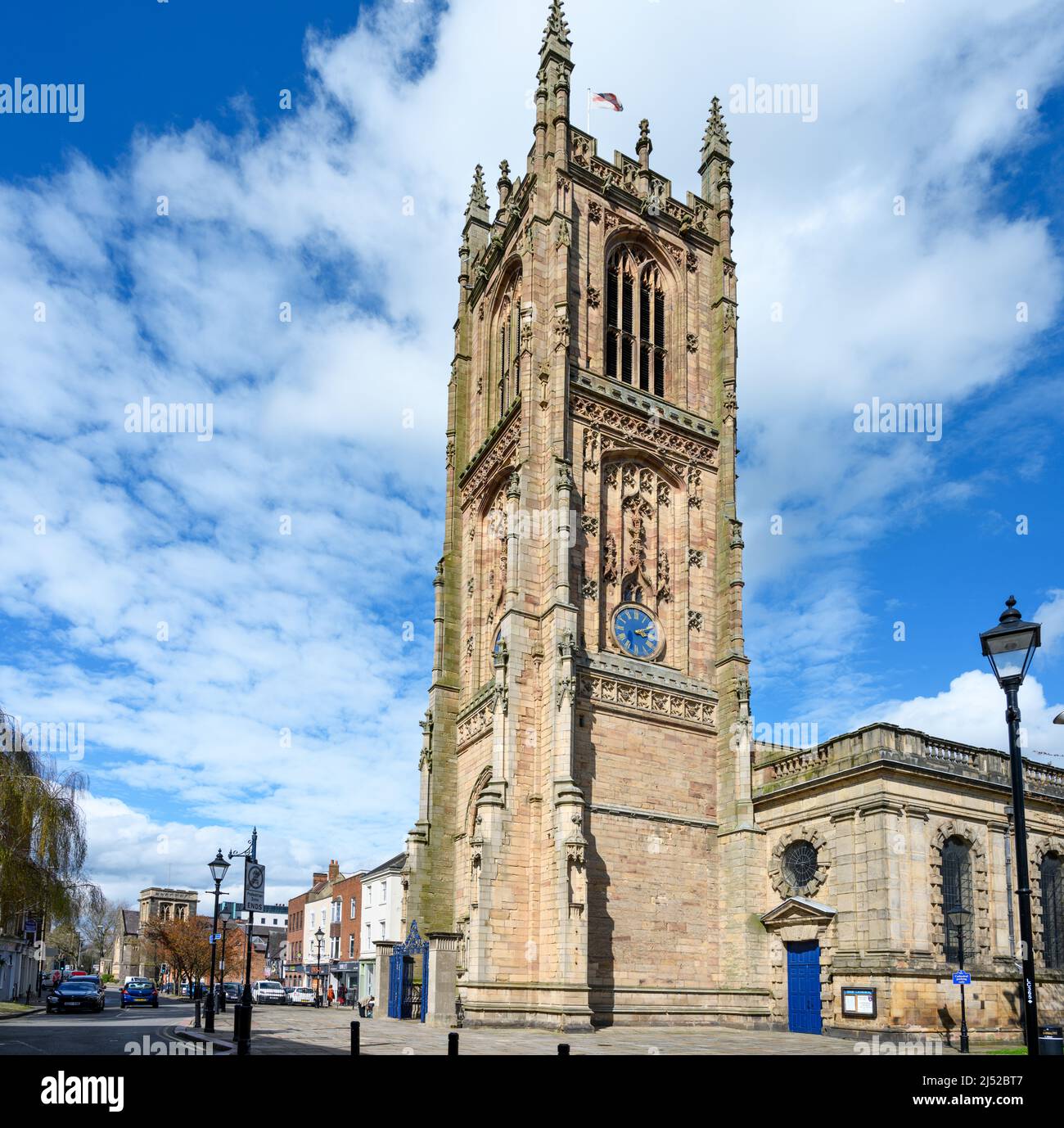 Cathédrale de Derby, Iron Gate, Derby, Derbyshire, Angleterre, ROYAUME-UNI Banque D'Images