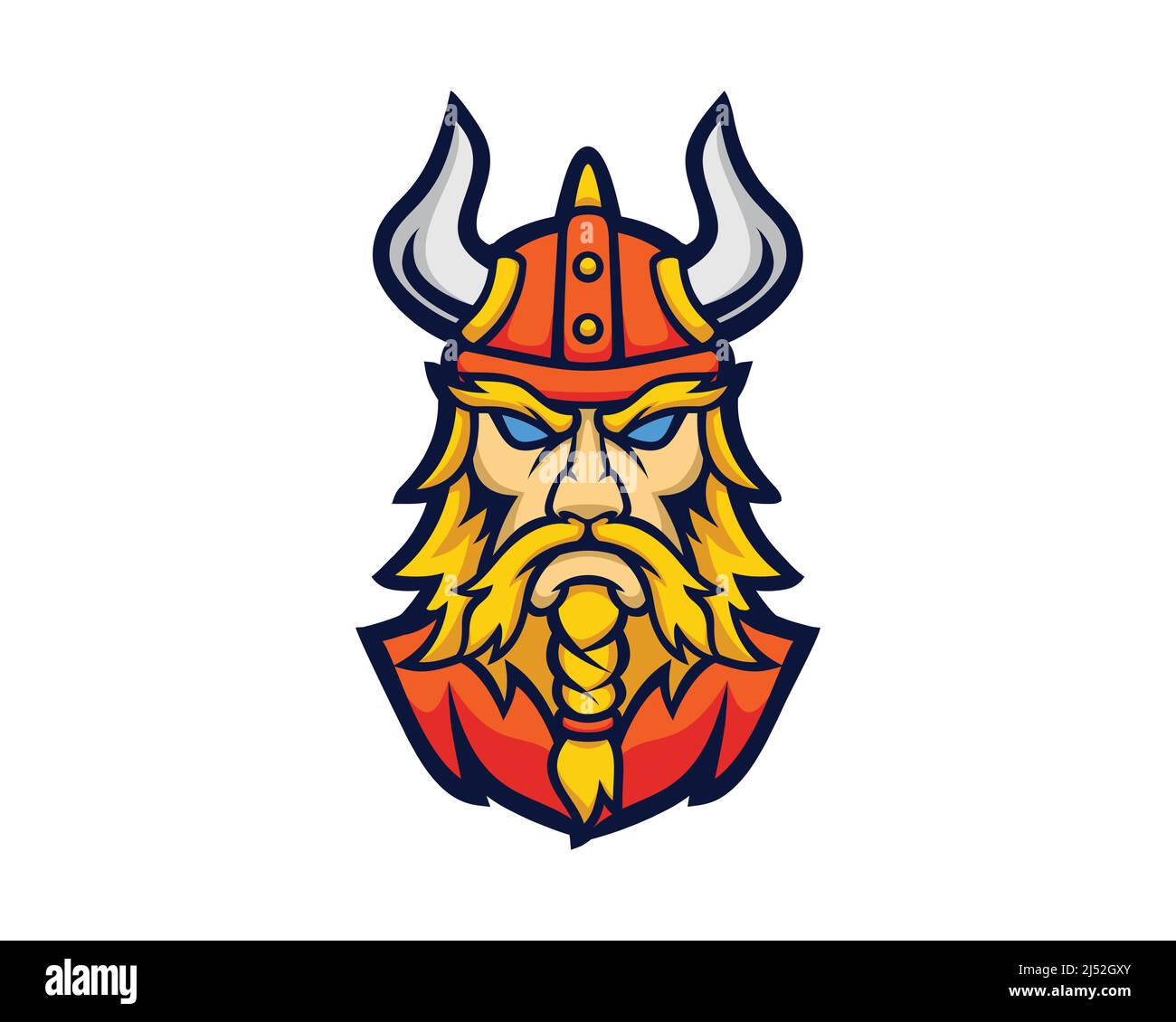 Illustration vectorielle de la mascotte de Viking Head Illustration de Vecteur