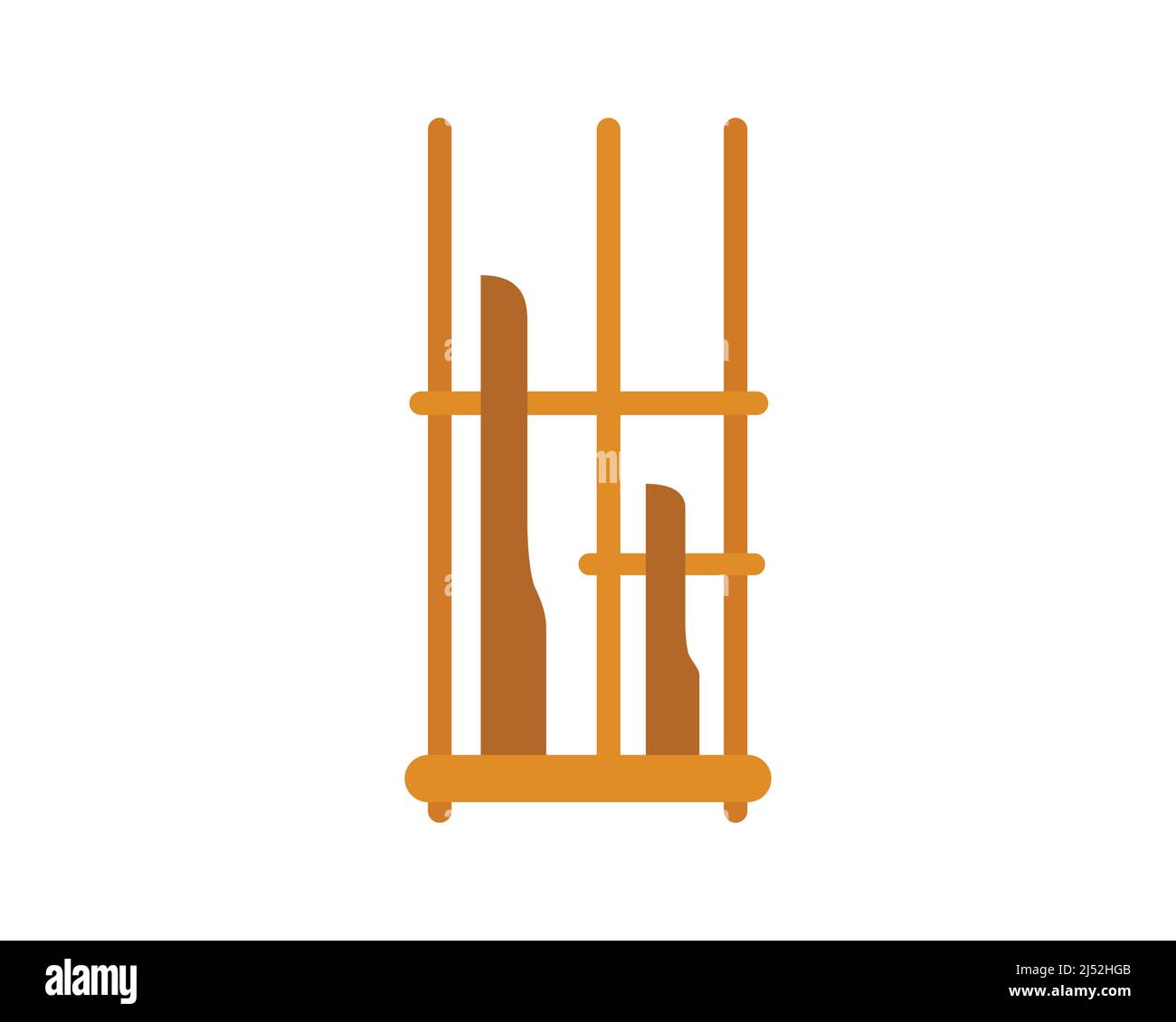 Symbole d'instrument de musique traditionnel javanais occidental ou Sundanais d'Angklung Illustration de Vecteur