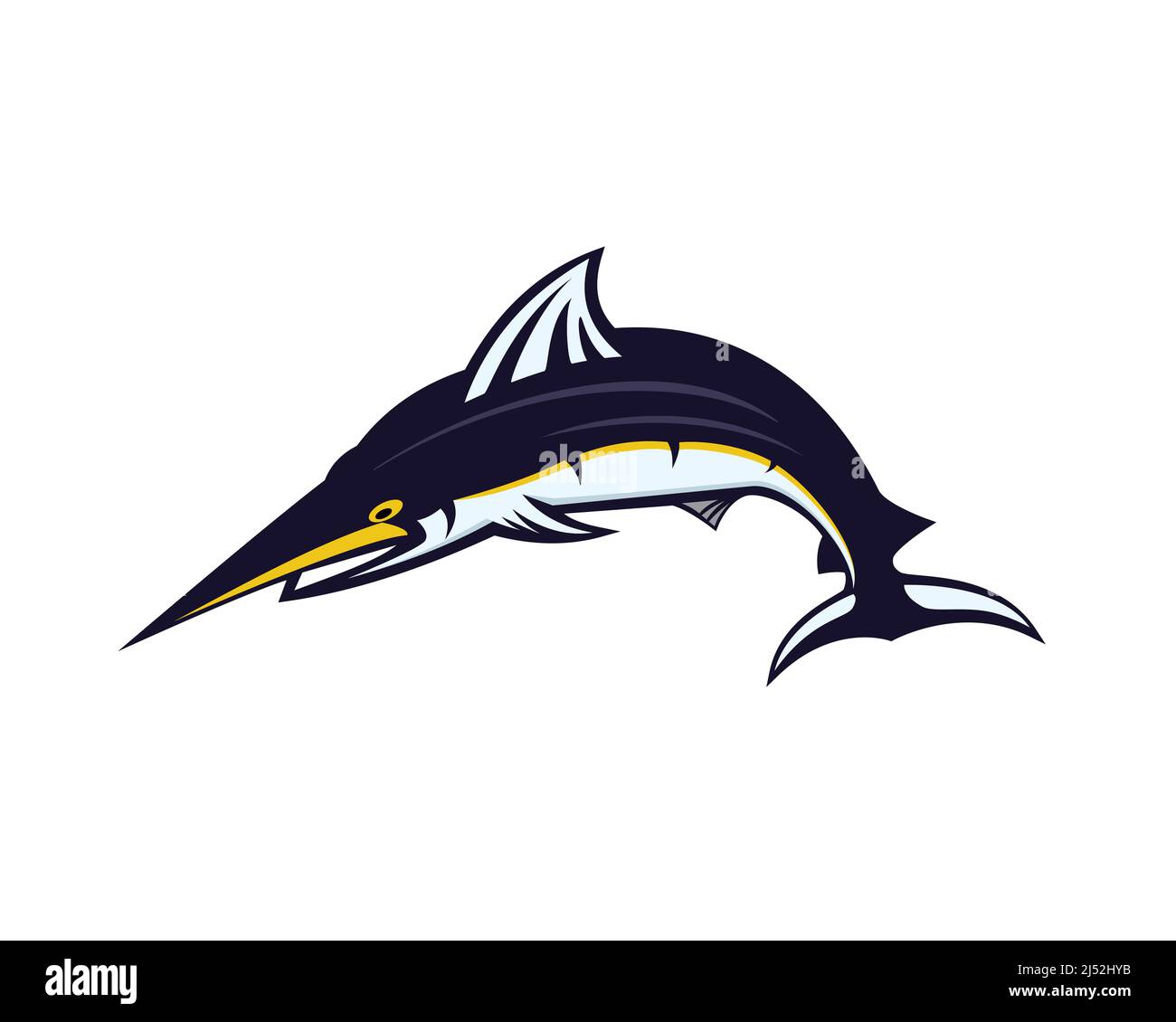 Illustration détaillée du poisson bleu Marlin Illustration de Vecteur
