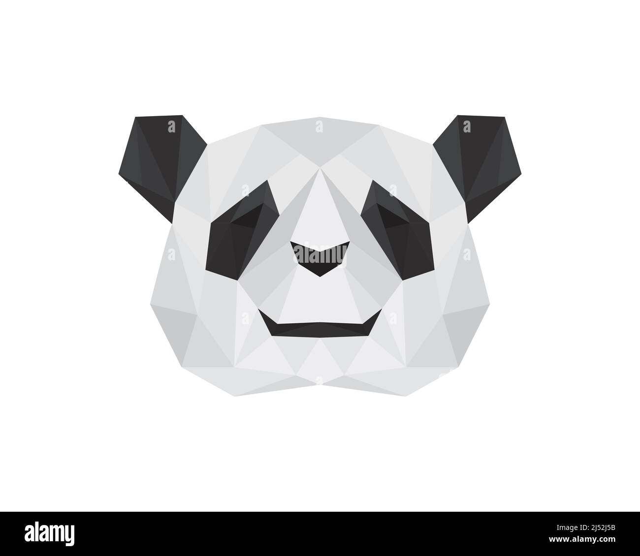 Vecteur d'illustration polygonale Panda à tête avant Illustration de Vecteur