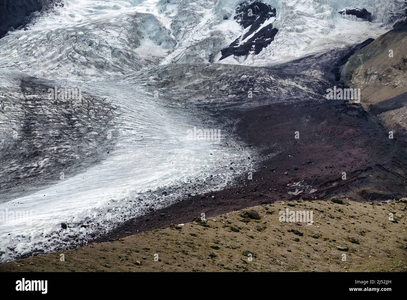 Glaciologie. Flanc moraine de montagne (alpine) glacier Banque D'Images