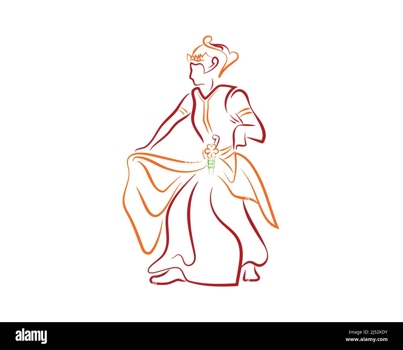 Illustration de danseuse javanaise avec style Silhouette Illustration de Vecteur