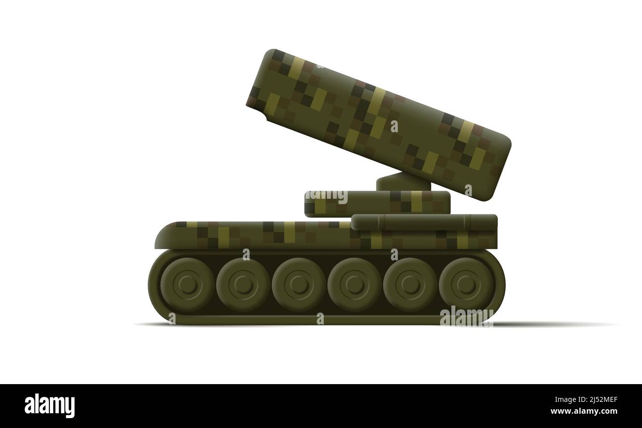 Illustration de l'icône du réservoir de missile d'artillerie 3D, arme de moder verte Illustration de Vecteur