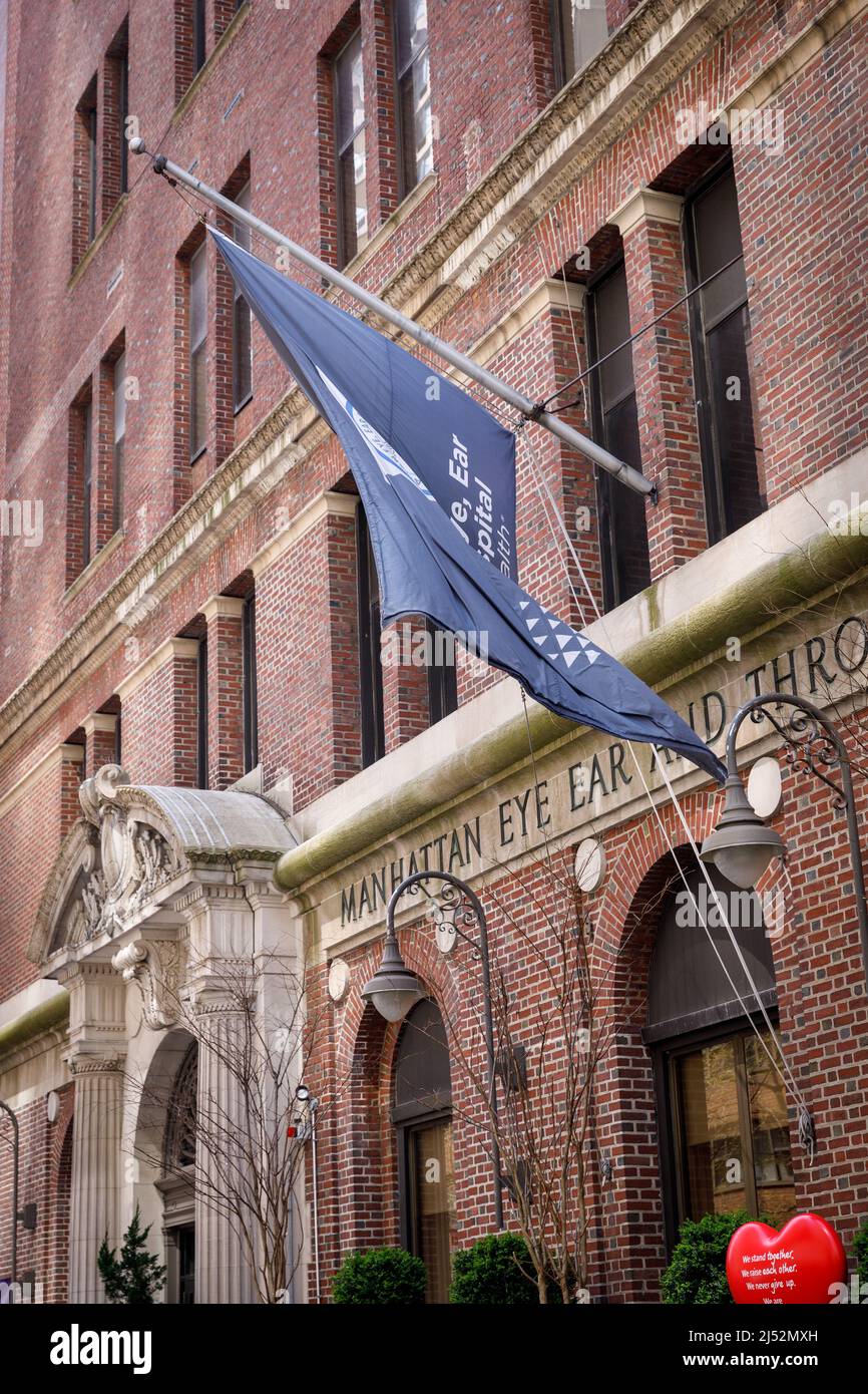 Manhattan Eye, Ear and gorge Hospital, Upper East Side, New York, NY, États-Unis. Banque D'Images