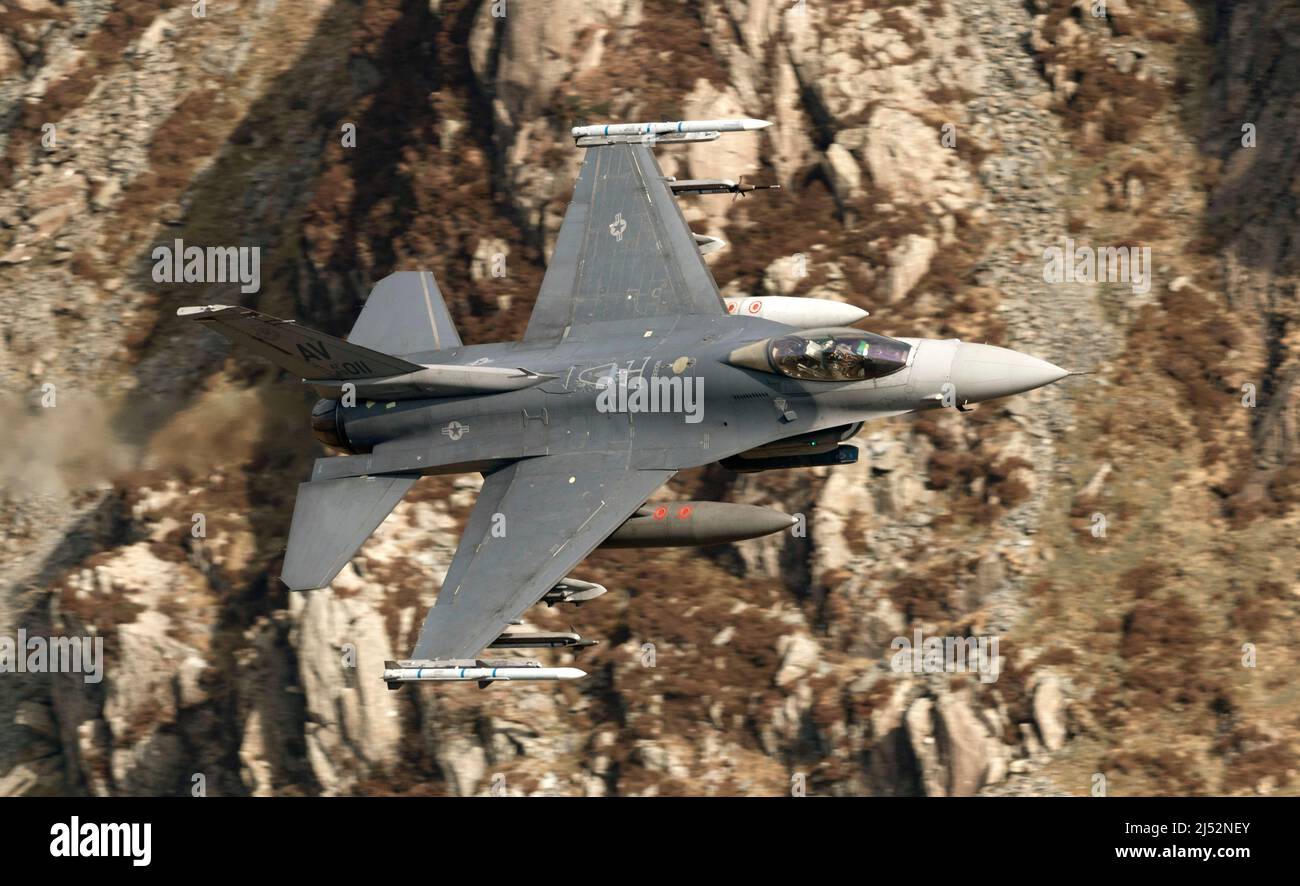 F-16cm avion Faucon de combat de l'escadron de combat 510th connu sous le nom de « Buzzards » d'Aviano, en Italie, en déploiement à la RAF Lakenheath pour l'entraînement Banque D'Images