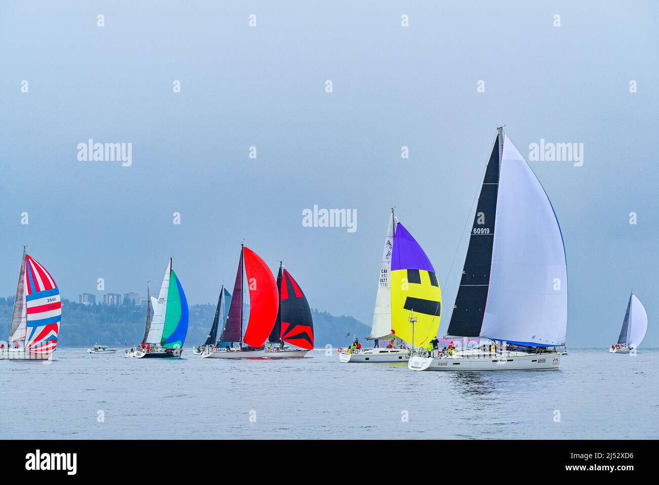 Southern Straits Classic Yacht Race, English Bay, Colombie-Britannique, Canada Banque D'Images