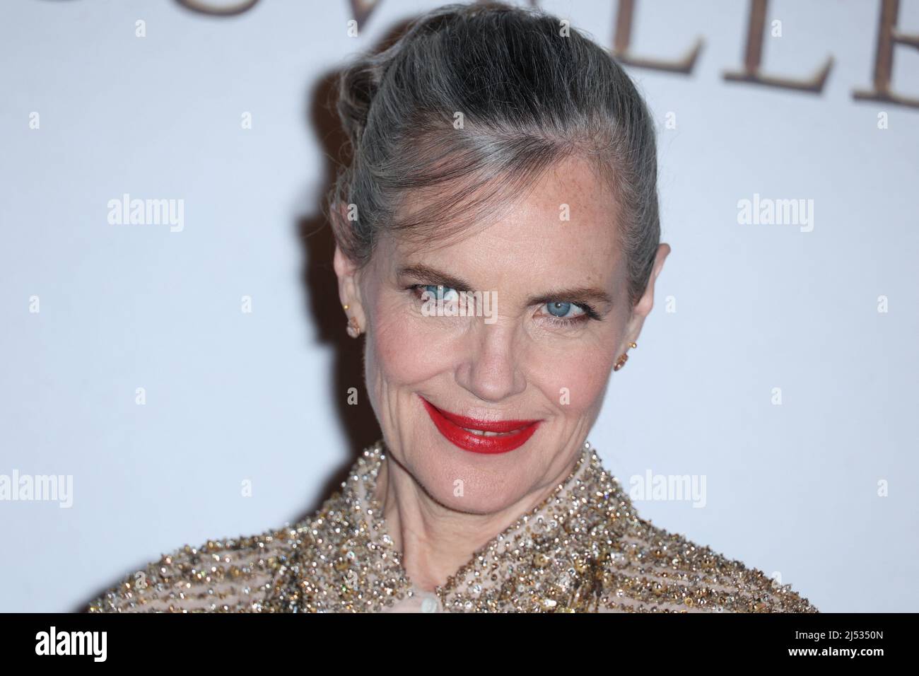 Paris, France, le 19 avril 2022. Elizabeth McGovern assiste à la première de Downton Abbey 2 : une Nouvelle ERE, tenue à Gaumont Marignan, à Paris, le 19 avril 2022. Photo de Jerome Domine/ABACAPRESS.COM Banque D'Images