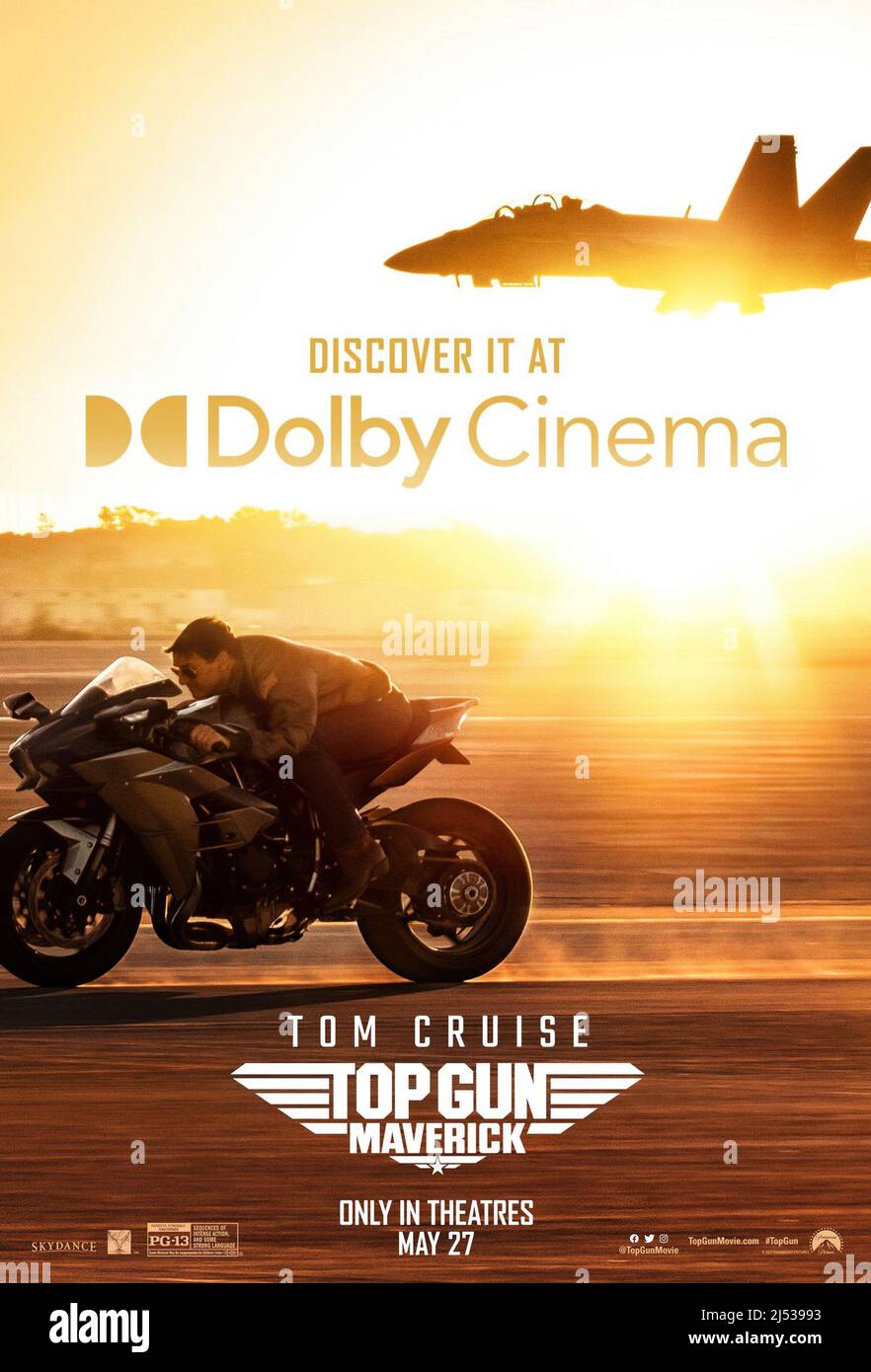 TOP GUN: MAVERICK, (alias TOP GUN 2), US Dolby Cinema poster, Tom Cruise,  2022. © Paramount Pictures / Courtesy Everett Collection Photo Stock - Alamy